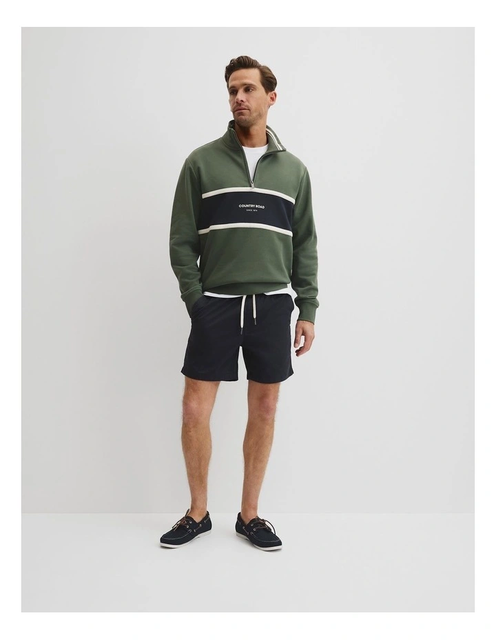 Australian Cotton Modern Logo Half Zip Sweat in Thyme image 3