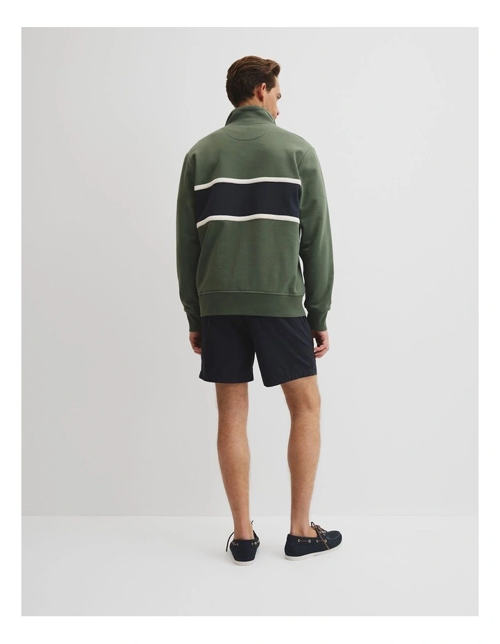 Australian Cotton Modern Logo Half Zip Sweat in Thyme image 4