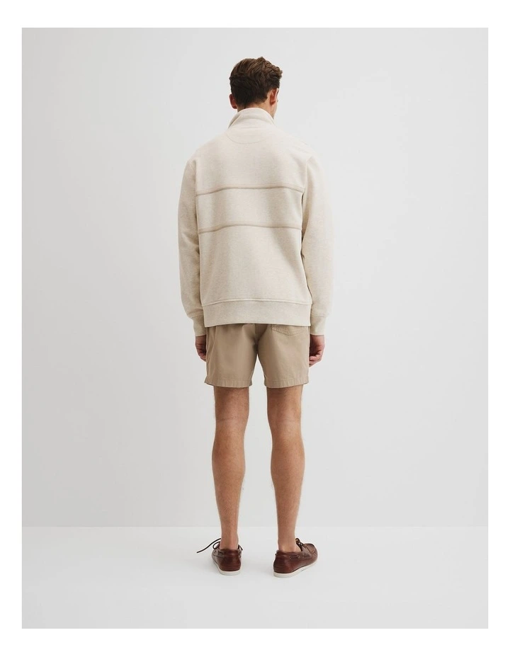 Australian Cotton Modern Logo Half Zip Sweat in Cloud Marle image 4