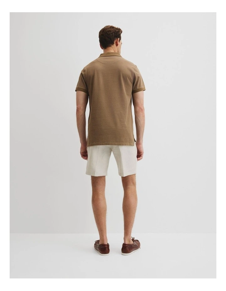 Australian Cotton Jacquard Polo in Hazelnut image 4