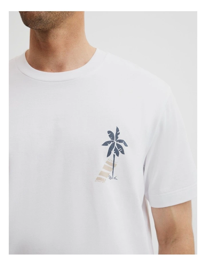 Australian Cotton Beach Graphic T-shirt in White Multi image 2