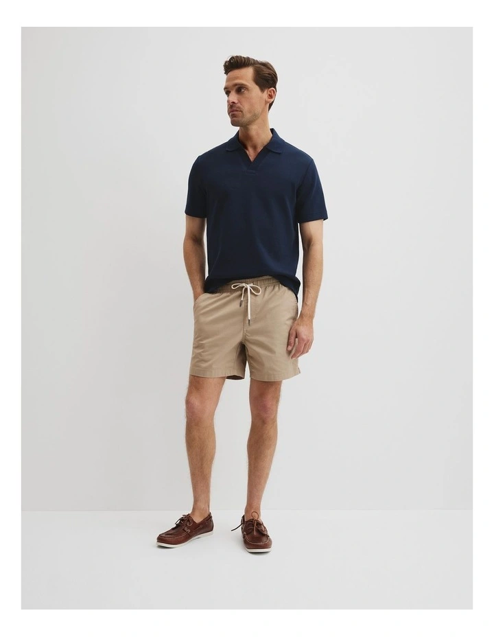 Australian Cotton Waffle Polo in Navy image 1