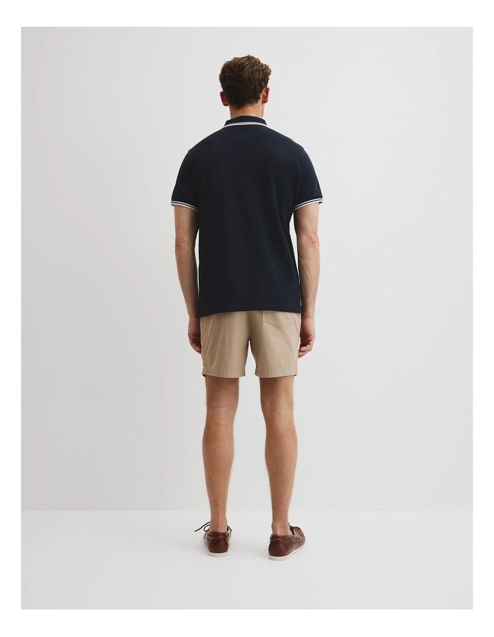 Australian Cotton Cr Logo Pique Polo in Navy image 5