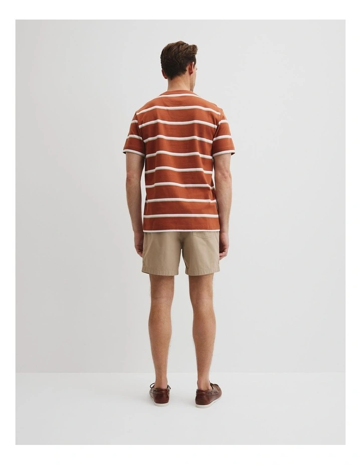 Australian Cotton Cr Logo Stripe T-shirt in Spice image 5
