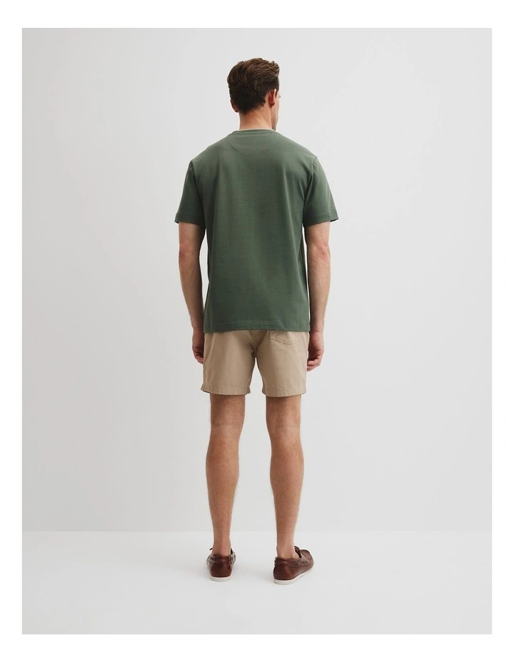 Australian Cotton Cr Logo Tipped T-shirt in Thyme image 4