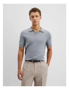 Cotton Silk Trophy Polo in Mist