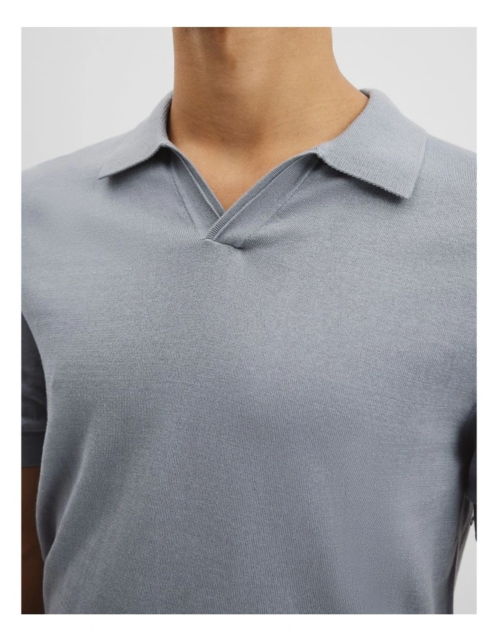 Cotton Silk Trophy Polo in Mist image 2