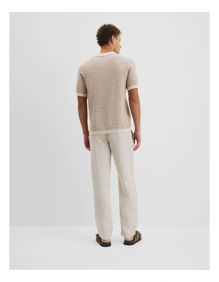 Cotton Linen Textured Check Knit in Bluestone image 4