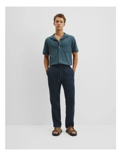 Relaxed Fit Organically Grown Linen Discord Pant in Navy