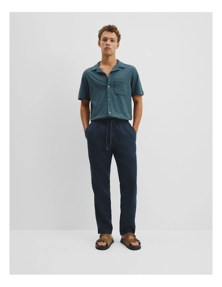 Relaxed Fit Organically Grown Linen Discord Pant in Navy image 1