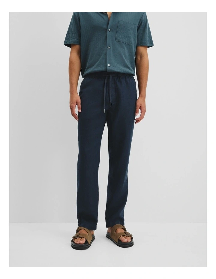 Relaxed Fit Organically Grown Linen Discord Pant in Navy image 2