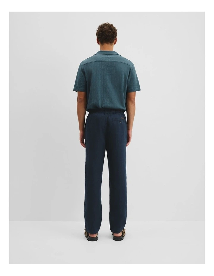 Relaxed Fit Organically Grown Linen Discord Pant in Navy image 4