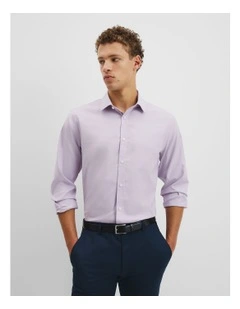 Regular Fit Textured Travel Shirt in Lilac