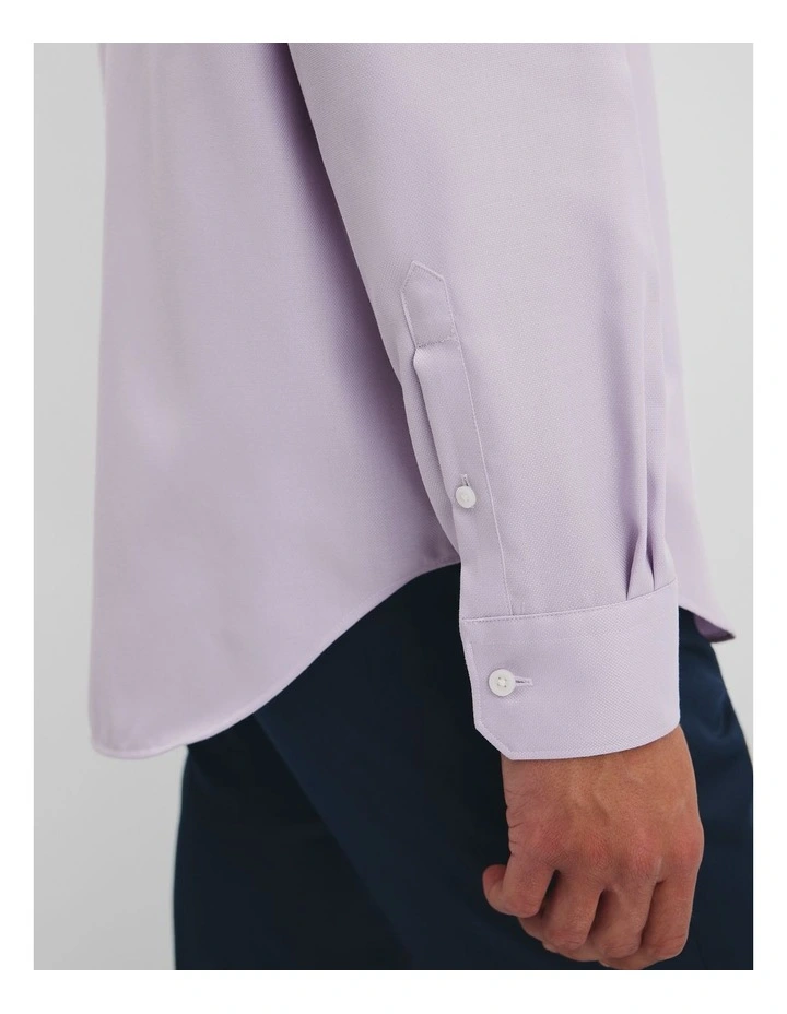 Regular Fit Textured Travel Shirt in Lilac image 2