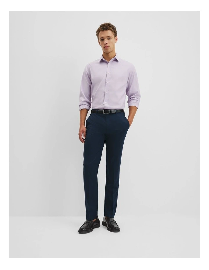 Regular Fit Textured Travel Shirt in Lilac image 3