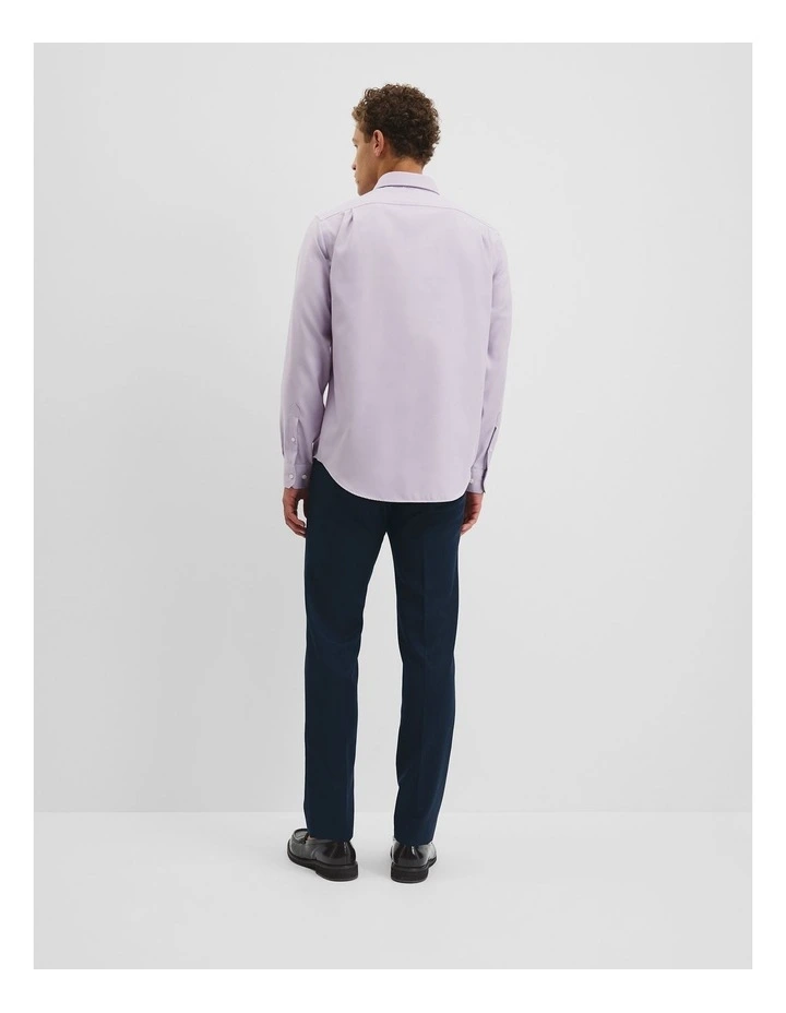 Regular Fit Textured Travel Shirt in Lilac image 4