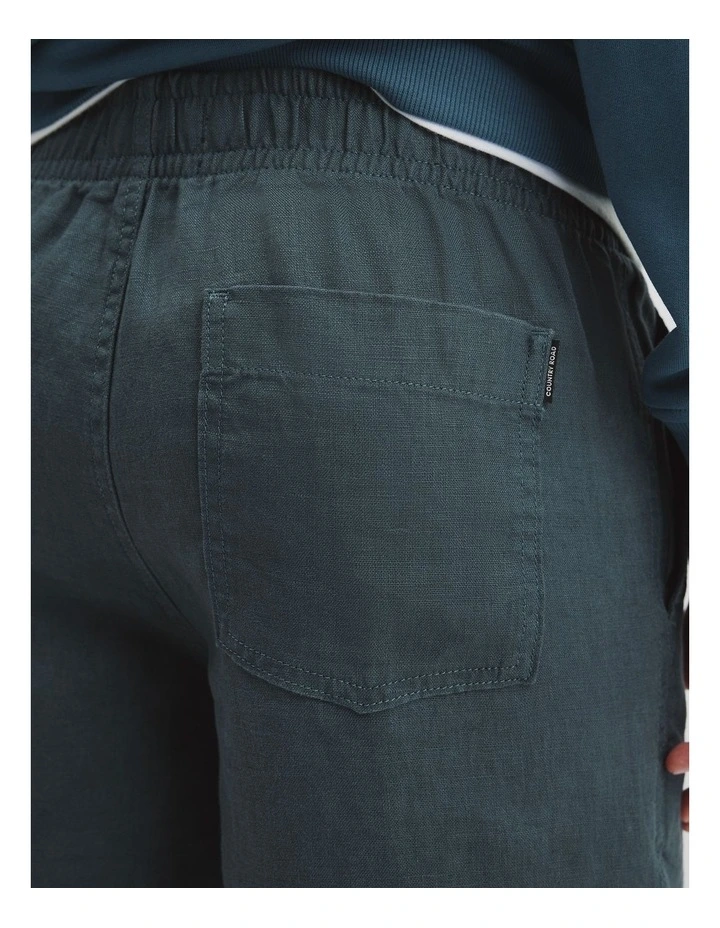 Organically Grown Linen Drawcord Short in Bluestone image 3