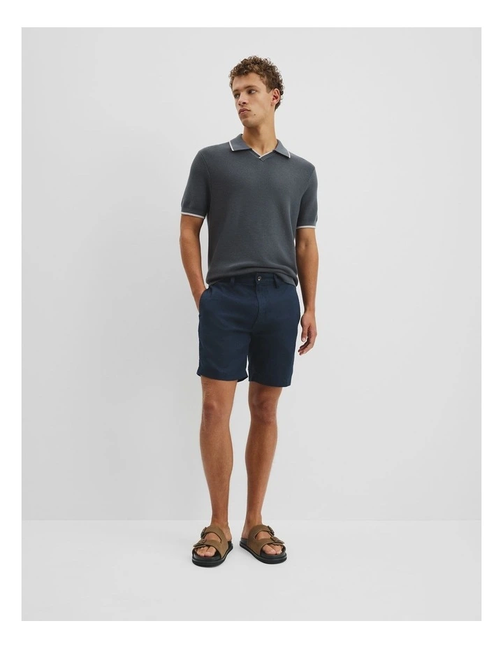 Organically Grown Linen Short in Navy image 1