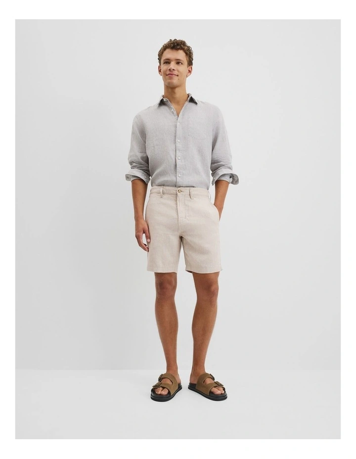 Organically Grown Linen Short in Oat image 1
