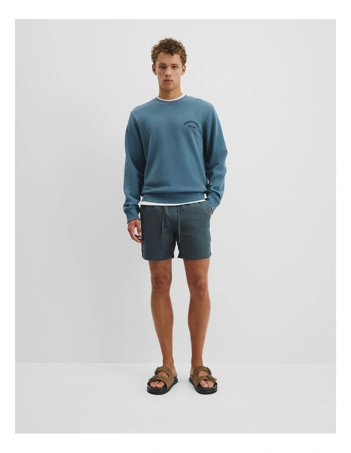 Australian Cotton Cr Logo Sweat in Ash Blue image 3