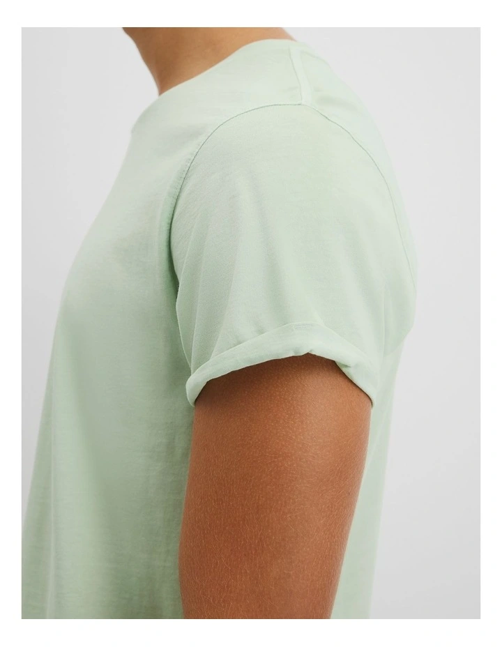 Australian Cotton Longline Garment Dye T-shirt in Mint image 2