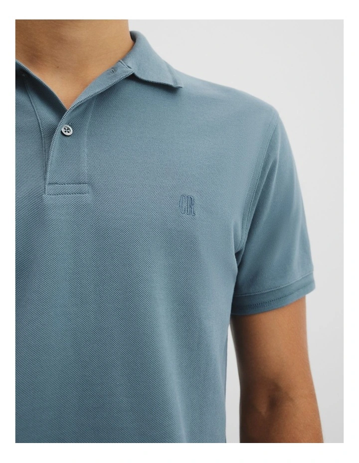 Australian Cotton Pique Polo in Bluestone image 2