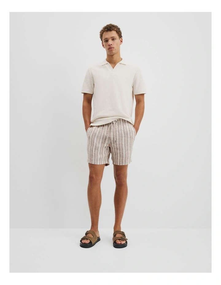 Australian Cotton Waffle Polo in Natural Melange image 3