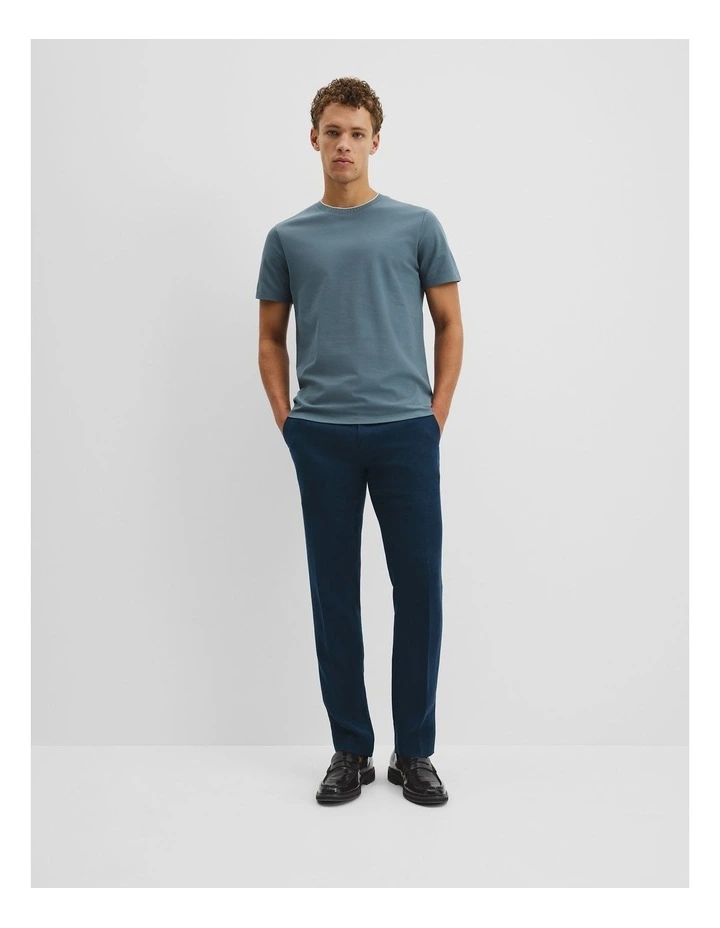 Tipped Mercerise Pique T-shirt in Bluestone image 3