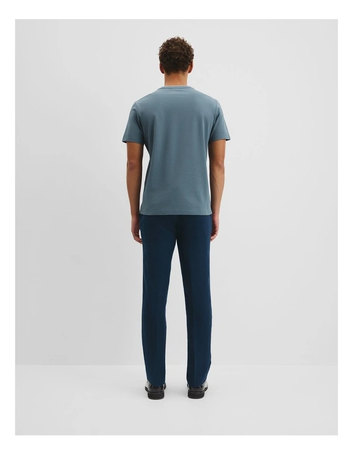 Tipped Mercerise Pique T-shirt in Bluestone image 4