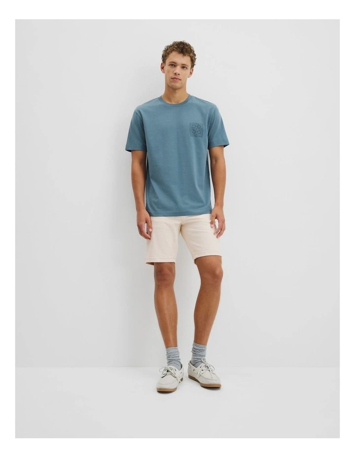 Australian Cotton Graphic Printed T-shirt in Bluestone image 3