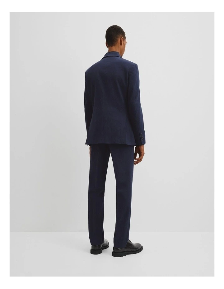 Seersucker Single Breasted Jacket in Navy image 4