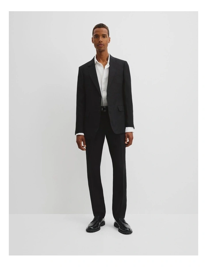 Linen Single Breasted Jacket in Black image 3