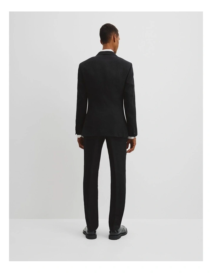 Linen Single Breasted Jacket in Black image 4