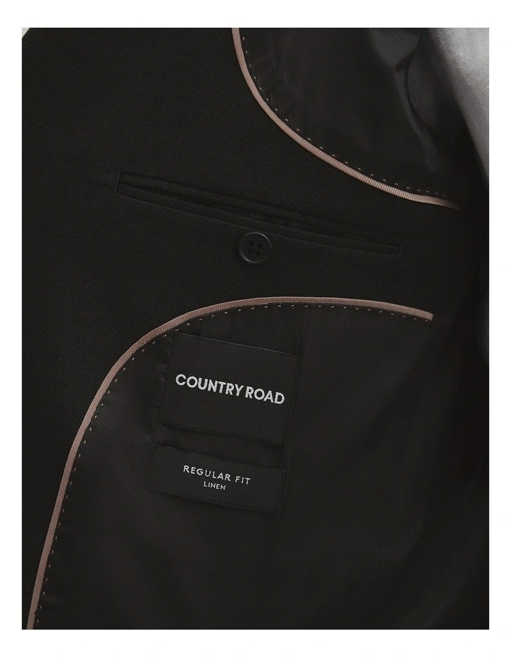 Linen Single Breasted Jacket in Black image 5