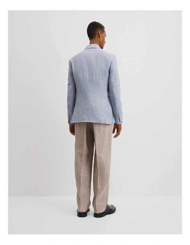 Regular Fit Linen Chambray Jacket in Chambray Blue image 5