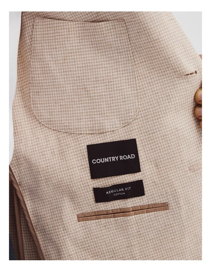 Cotton Flax Blazer in Beige image 6