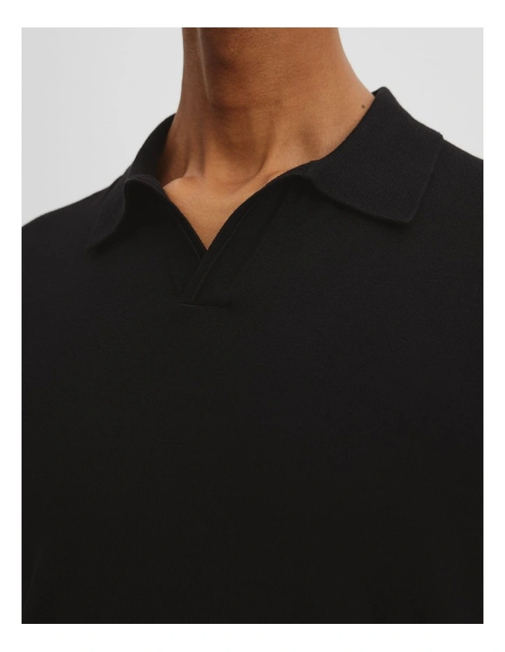 Australian Cotton Blend Silk Trophy Polo in Black image 2