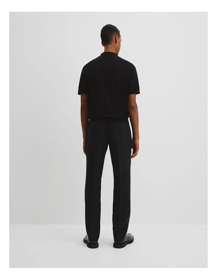 Australian Cotton Blend Silk Trophy Polo in Black image 4