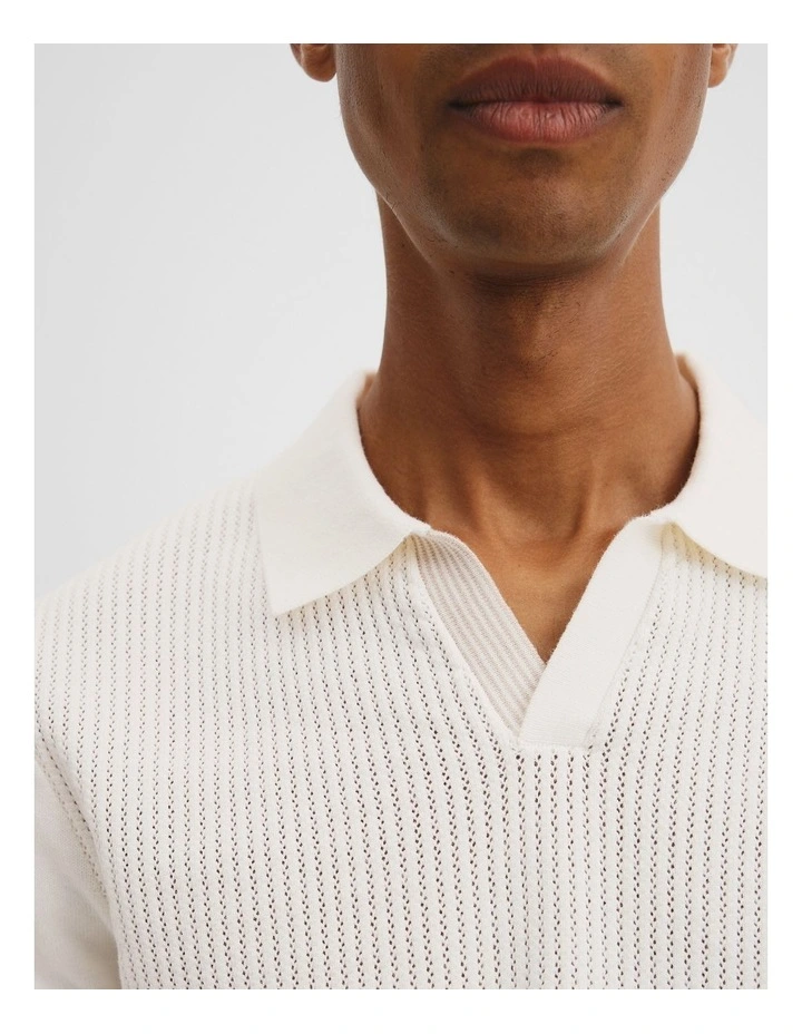 Australian Cotton Textured Tipped Knit in White image 2