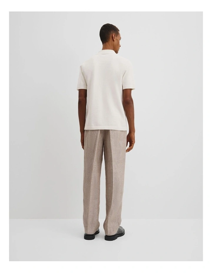 Australian Cotton Textured Tipped Knit in White image 4