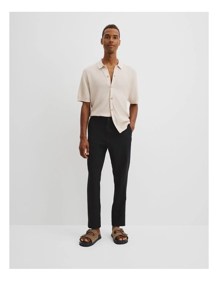 Linen Cotton Pant in Black image 1