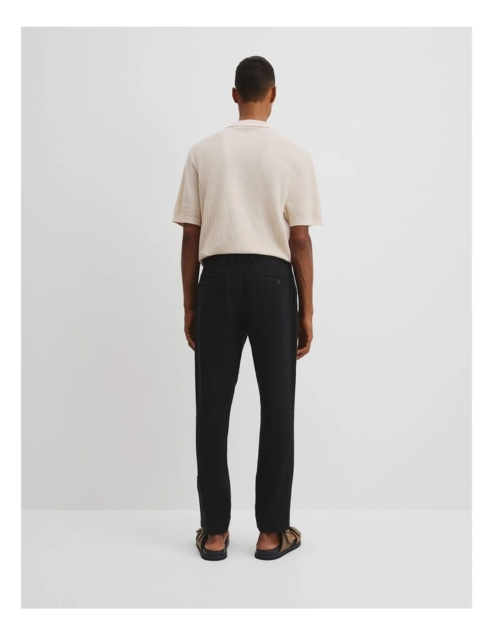 Linen Cotton Pant in Black image 4