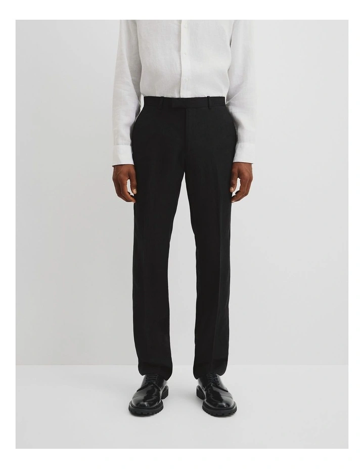 Linen Cotton Pant in Black image 2