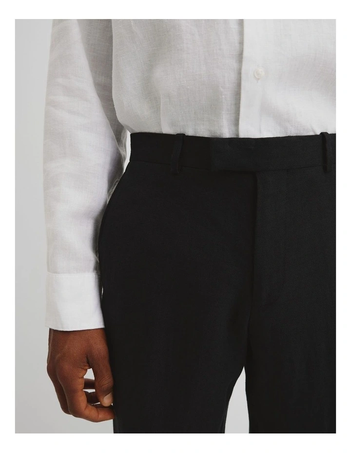 Linen Cotton Pant in Black image 3