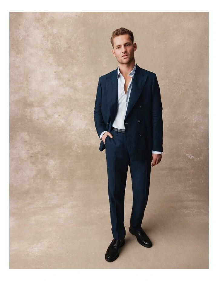 Linen Cotton Pant in Navy image 2