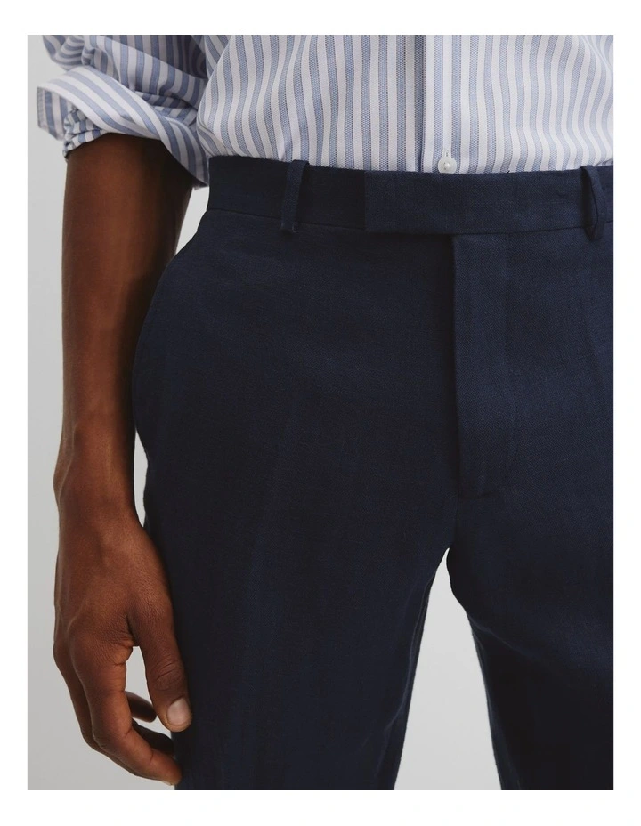 Linen Cotton Pant in Navy image 4