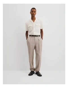 Linen Twill Textured Pant in Burnt Butter