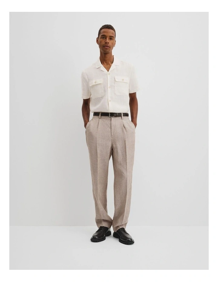 Linen Twill Textured Pant in Burnt Butter image 1