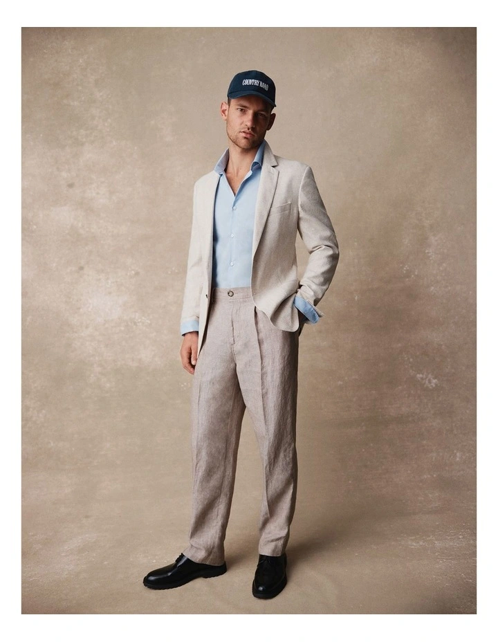 Linen Twill Textured Pant in Burnt Butter image 2