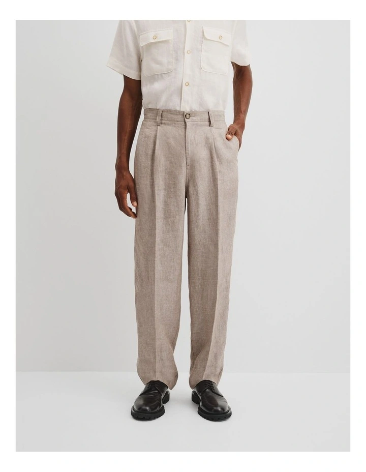 Linen Twill Textured Pant in Burnt Butter image 3